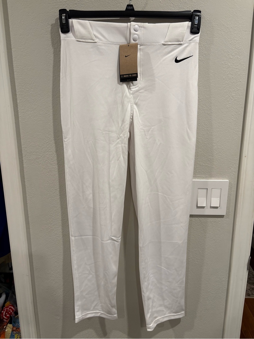 Nike Full Length Baseball Pants Solid White Youth Size XS 6/7 HQ7400-100 New - Picture 2 of 13